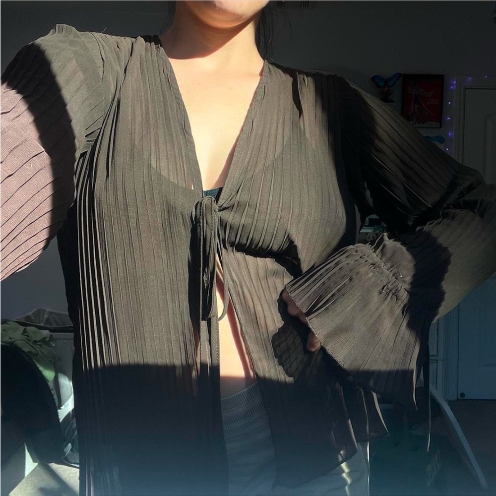 🔥3/$15 Sheer Brown Tie Top 🥥🌴